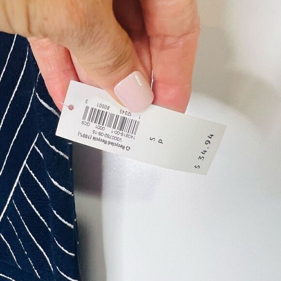 Old Navy Navy Blue White Stripe Fitted Stretch Sheath Dress NWT - Picture 6 of 11